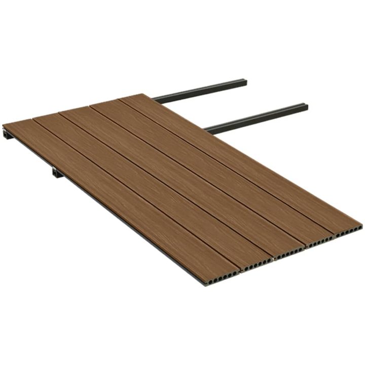 WPC-golvplattor med tillbehör brun och grå vidaXL 10 m² 2.2 m – bild 5