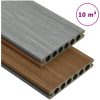 WPC-golvplattor med tillbehör brun och grå vidaXL 10 m² 2.2 m – miniatyr 1