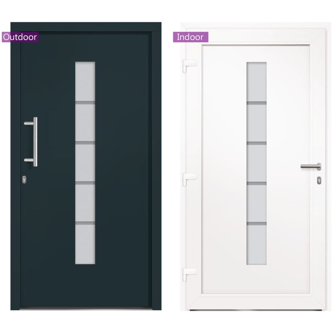Ytterdörr aluminium och PVC antracit vidaXL 110 x 210 cm – bild 6