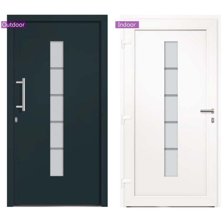 Ytterdörr aluminium och PVC antracit vidaXL 110 x 210 cm – bild 6