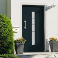 Ytterdörr aluminium och PVC antracit vidaXL