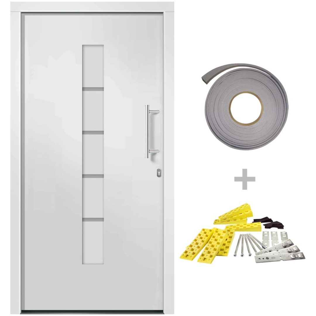 Ytterdörr aluminium och PVC vit vidaXL 100 x 210 cm – bild 2
