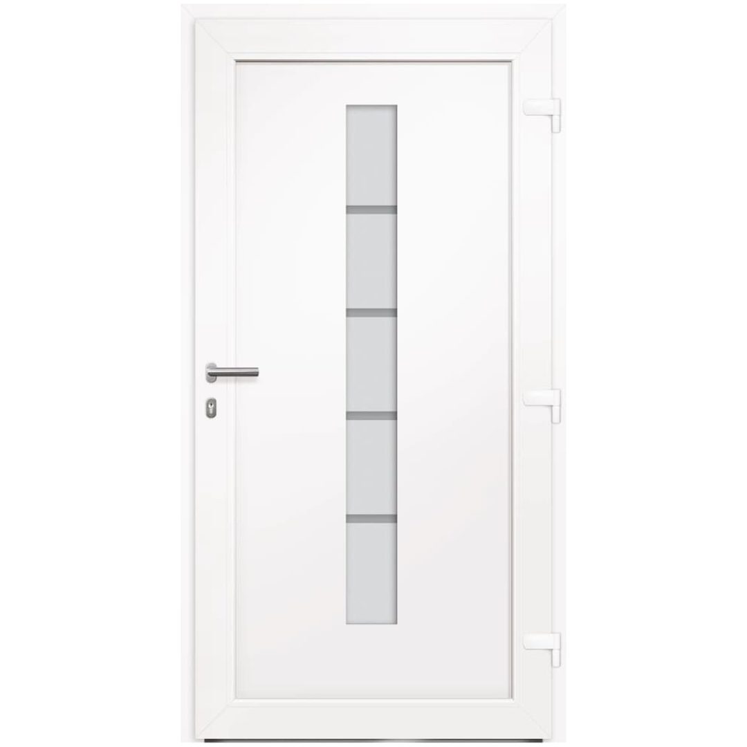 Ytterdörr aluminium och PVC vit vidaXL 100 x 210 cm – bild 4