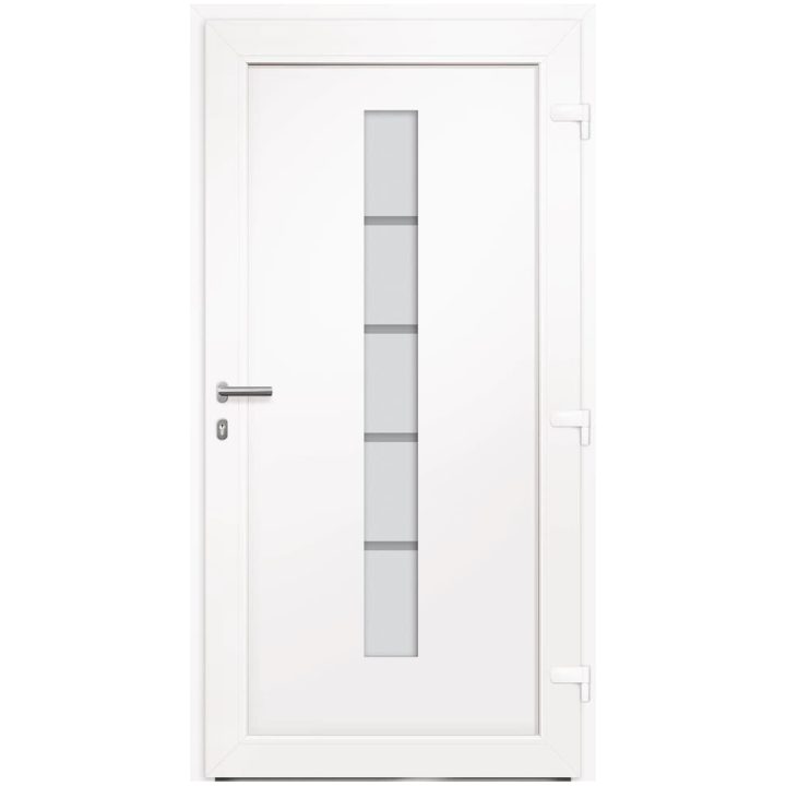Ytterdörr aluminium och PVC vit vidaXL 100 x 210 cm – bild 4