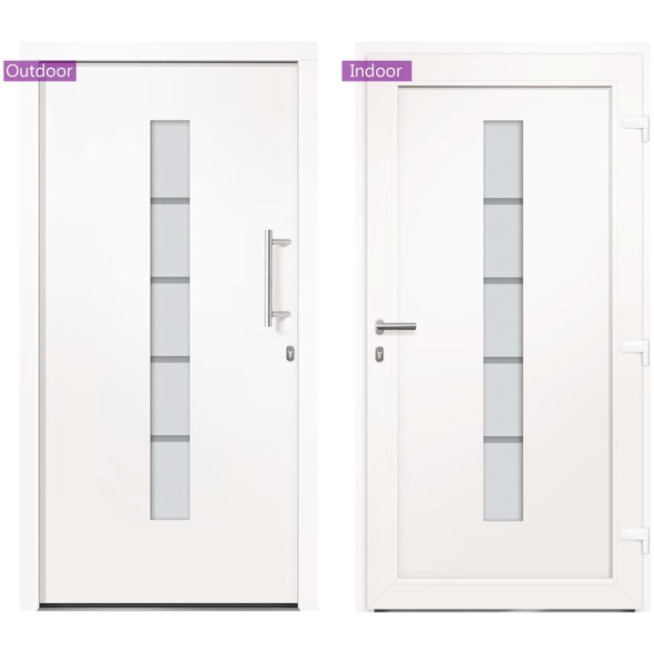 Ytterdörr aluminium och PVC vit vidaXL 100 x 210 cm – bild 7