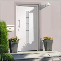 Ytterdörr aluminium och PVC vit vidaXL