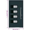 Ytterdörr antracit 100x200 cm aluminium och PVC vidaXL 100 x 200 cm – miniatyr 12