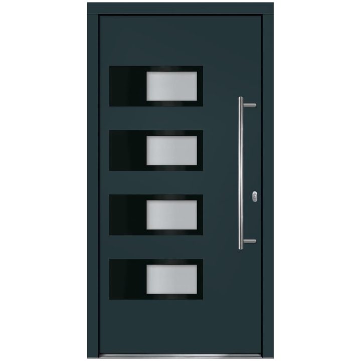 Ytterdörr antracit 100x200 cm aluminium och PVC vidaXL 100 x 200 cm – bild 4