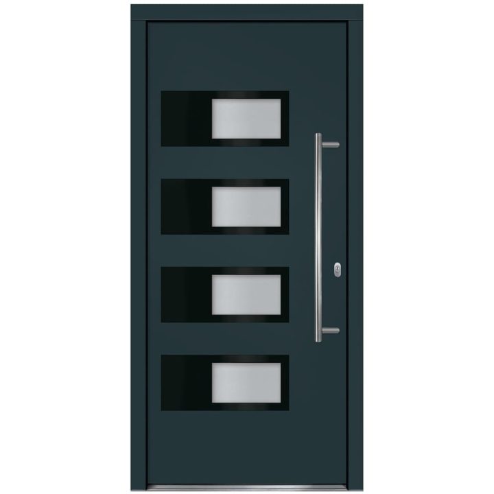 Ytterdörr antracit 100x210 cm aluminium och PVC vidaXL 100 x 210 cm – bild 4