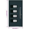 Ytterdörr antracit 110x210 cm aluminium och PVC vidaXL 110 x 210 cm – miniatyr 12