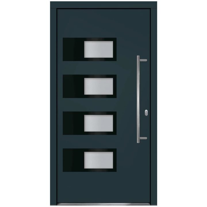 Ytterdörr antracit 110x210 cm aluminium och PVC vidaXL 110 x 210 cm – bild 4