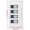 Ytterdörr vit 100x200 cm aluminium och PVC vidaXL 100 x 200 cm – miniatyr 11