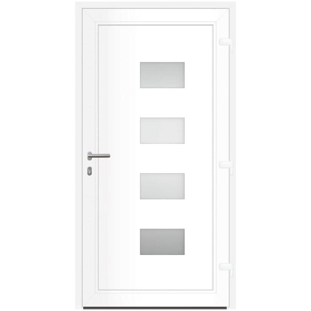 Ytterdörr vit 100x200 cm aluminium och PVC vidaXL 100 x 200 cm – bild 4