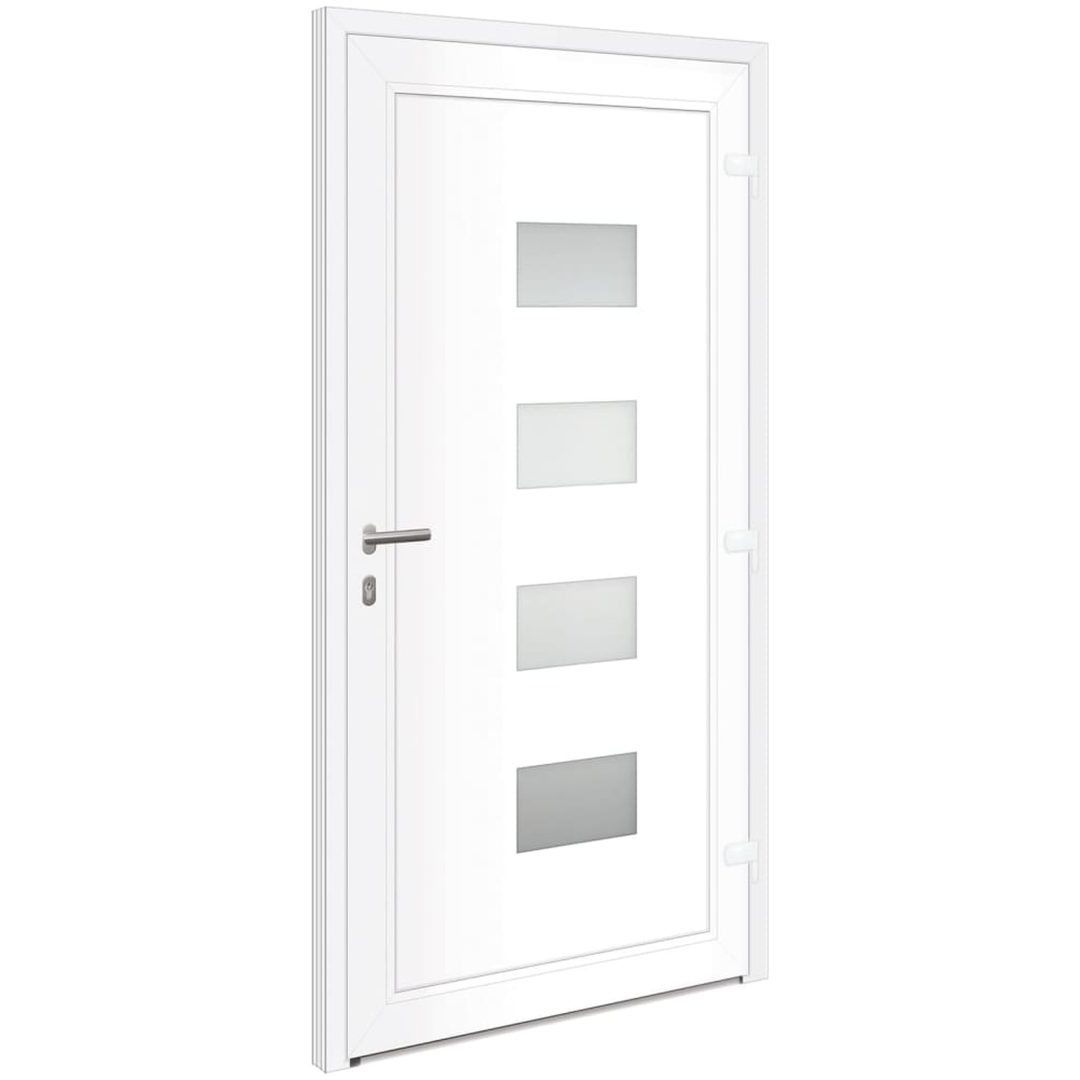 Ytterdörr vit 100x200 cm aluminium och PVC vidaXL 100 x 200 cm – bild 5