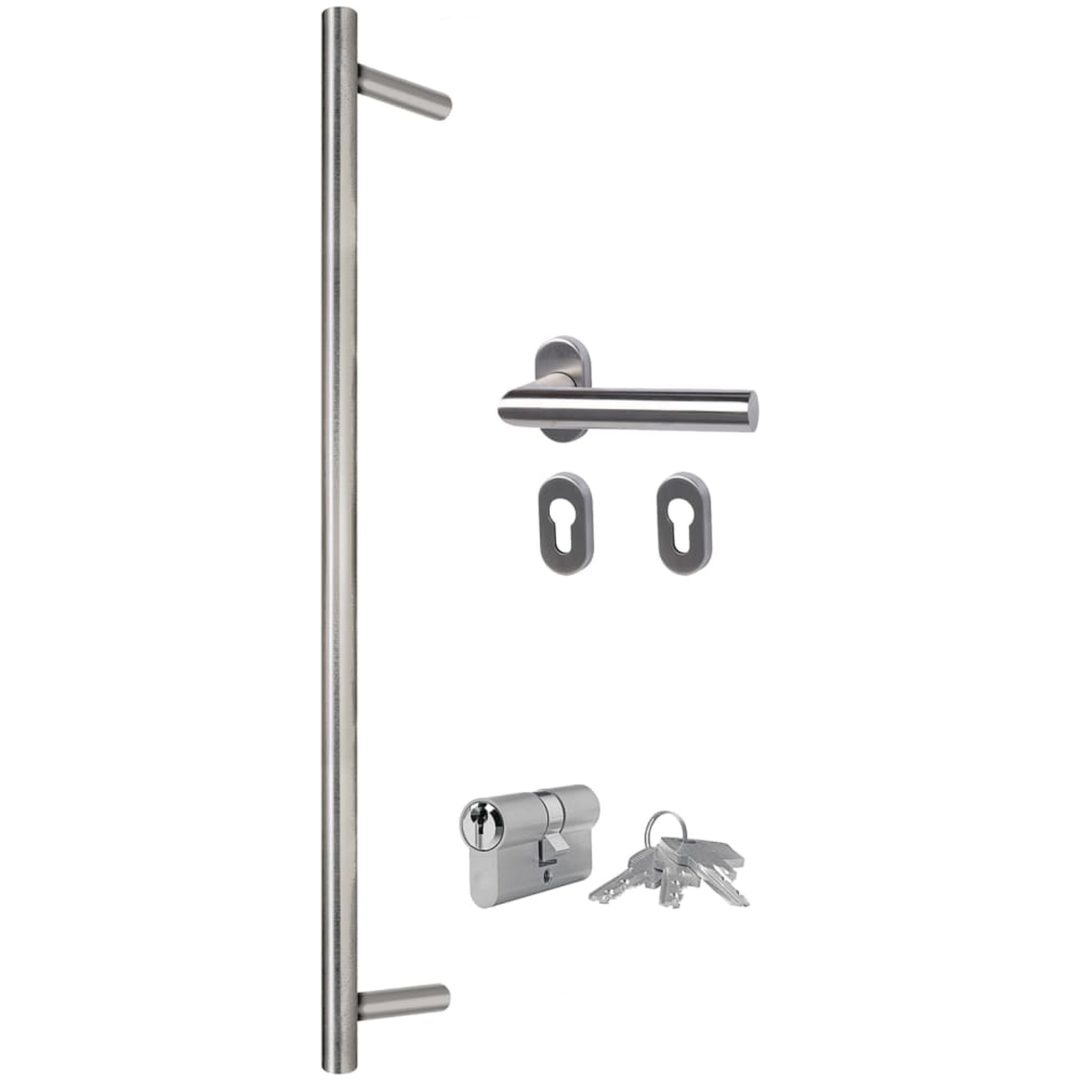 Ytterdörr vit 100x200 cm aluminium och PVC vidaXL 100 x 200 cm – bild 9