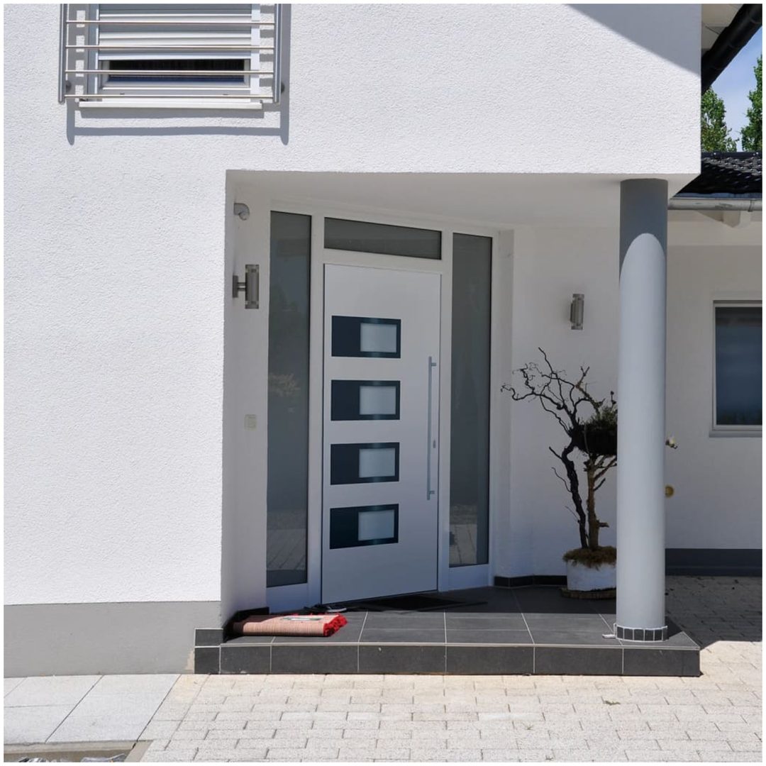 Ytterdörr vit 100x200 cm aluminium och PVC vidaXL 100 x 200 cm