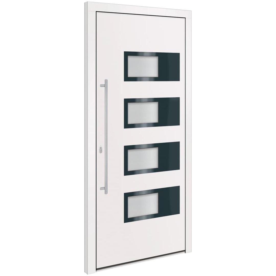 Ytterdörr vit 100x210 cm aluminium och PVC vidaXL 100 x 210 cm – bild 2