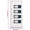 Ytterdörr vit 100x210 cm aluminium och PVC vidaXL 100 x 210 cm – miniatyr 11