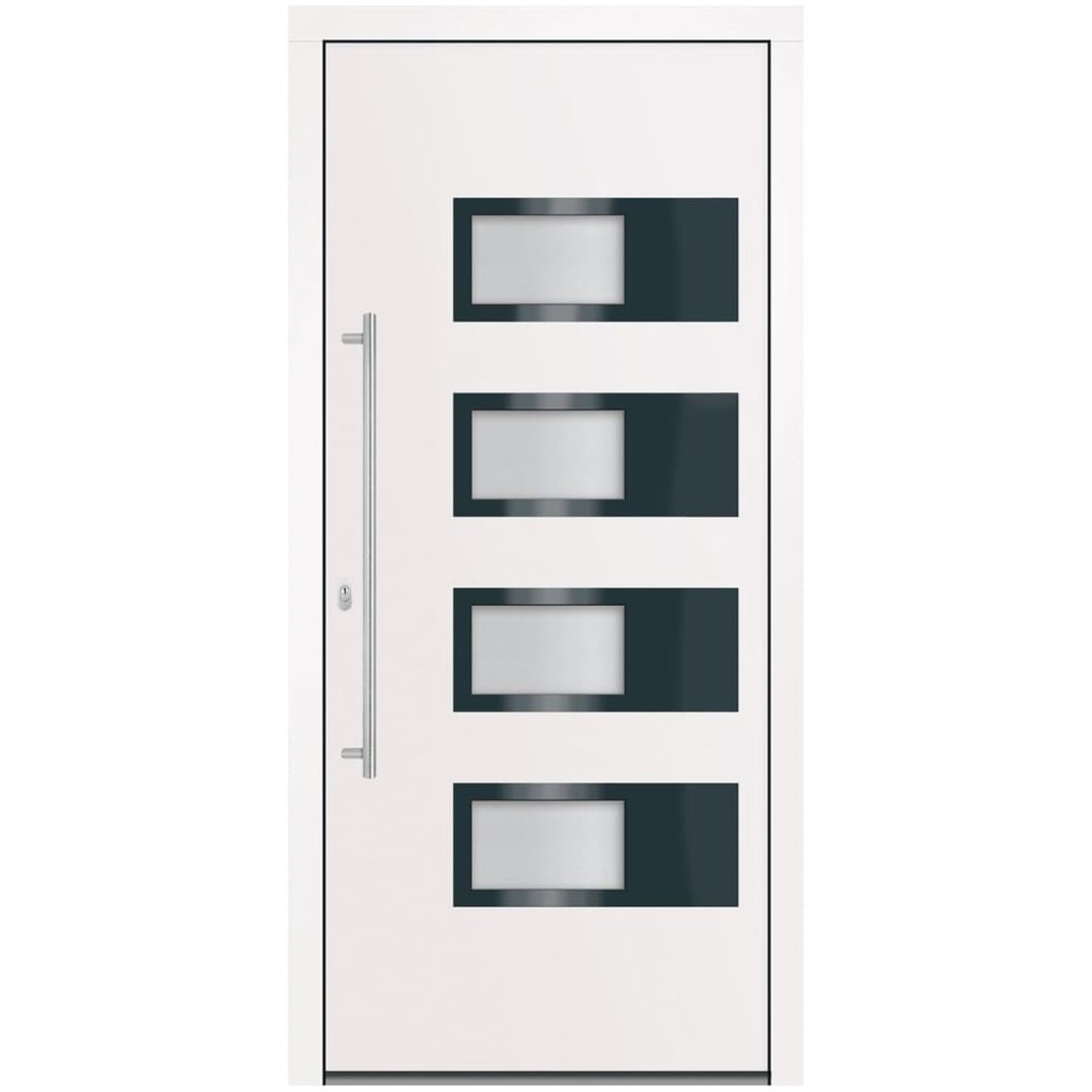 Ytterdörr vit 100x210 cm aluminium och PVC vidaXL 100 x 210 cm – bild 3