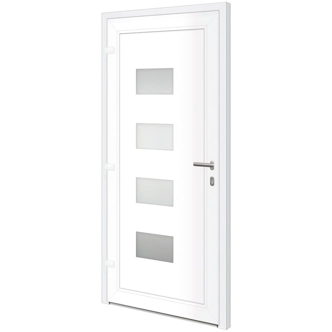 Ytterdörr vit 100x210 cm aluminium och PVC vidaXL 100 x 210 cm – bild 4