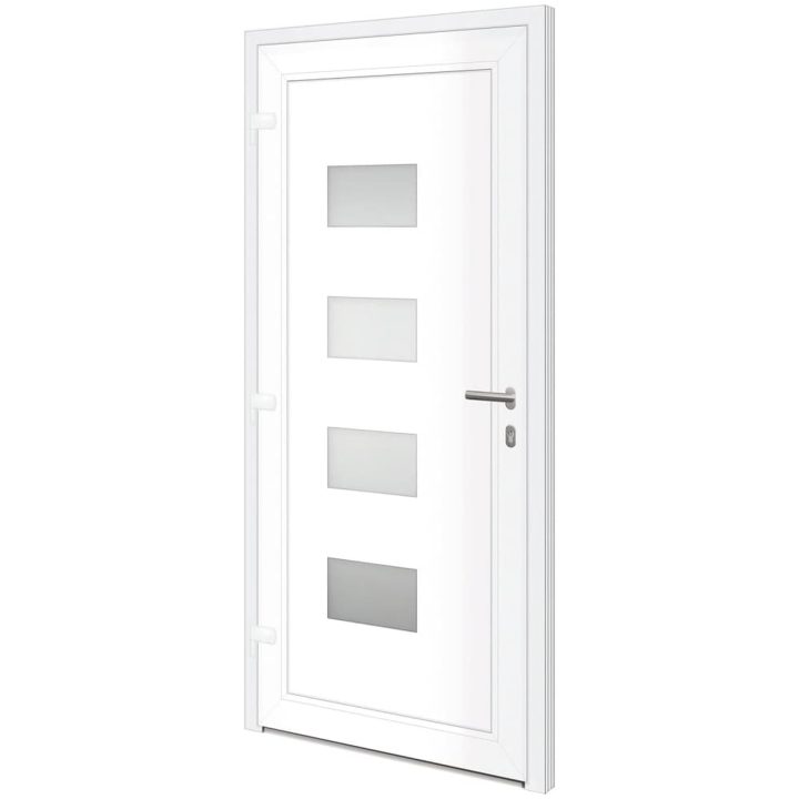 Ytterdörr vit 100x210 cm aluminium och PVC vidaXL 100 x 210 cm – bild 4