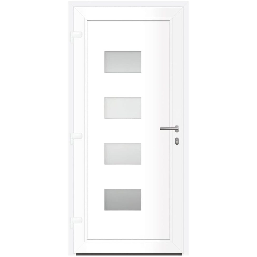 Ytterdörr vit 100x210 cm aluminium och PVC vidaXL 100 x 210 cm – bild 5