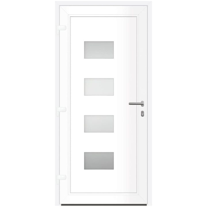 Ytterdörr vit 100x210 cm aluminium och PVC vidaXL 100 x 210 cm – bild 5
