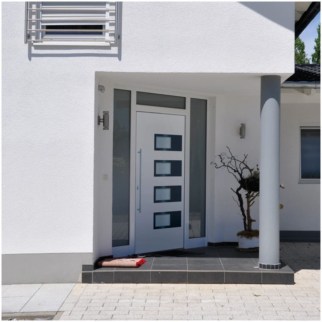 Ytterdörr vit 100x210 cm aluminium och PVC vidaXL 100 x 210 cm