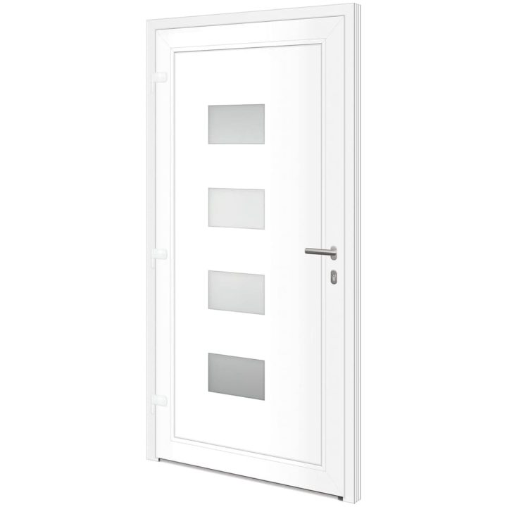 Ytterdörr vit 110x210 cm aluminium och PVC vidaXL 110 x 210 cm – bild 4