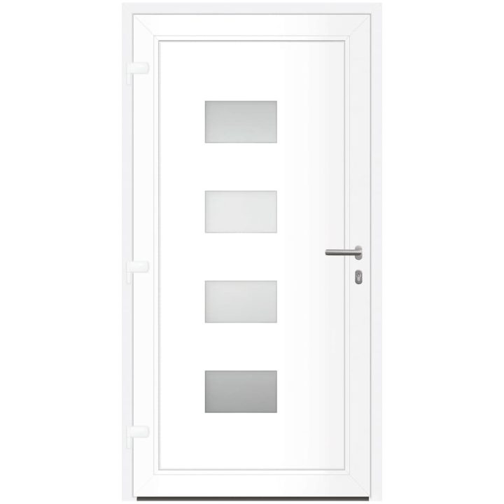 Ytterdörr vit 110x210 cm aluminium och PVC vidaXL 110 x 210 cm – bild 5