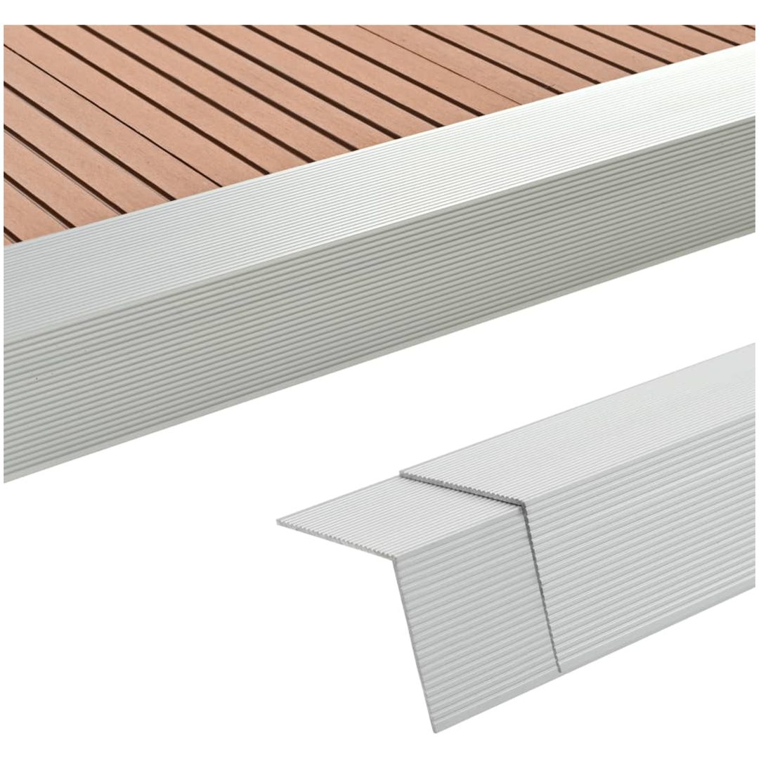 Ytterhörnlist 5 st aluminium 170 cm silver vidaXL